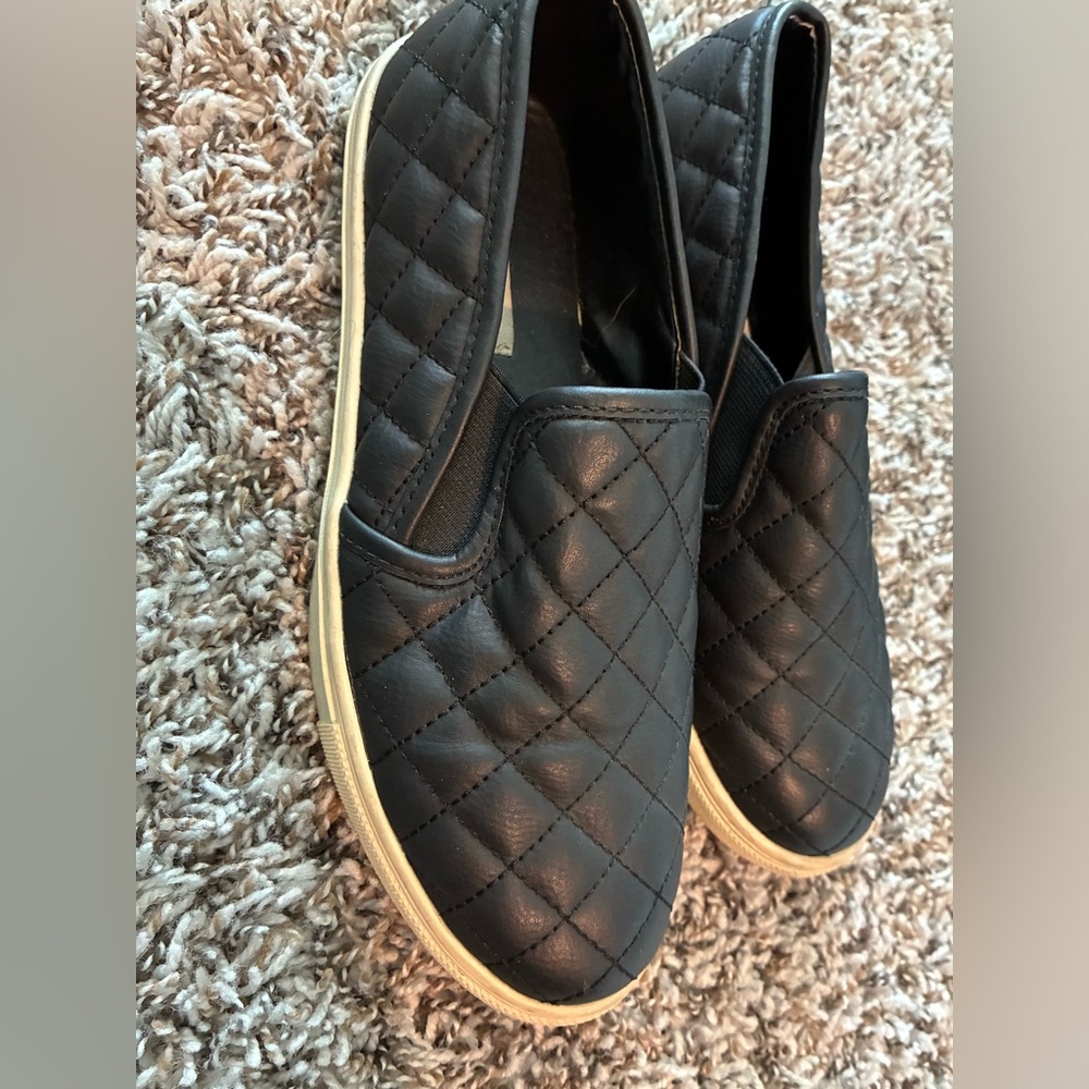 Quilted Black Slip-On Sneakers - Picture 3 of 5